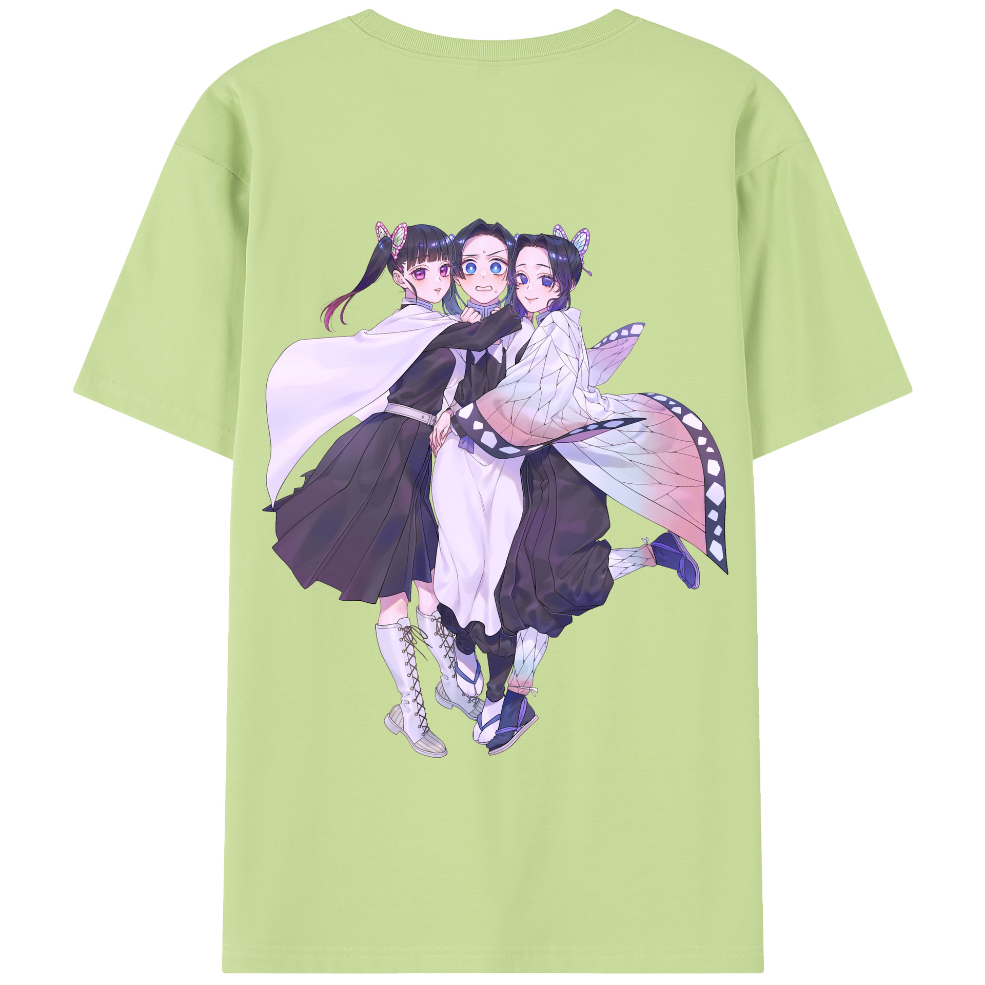 （画像用） 鬼滅の刃（きめつのやいば）蟲柱-胡蝶 しのぶ／こちょう しのぶ Kochou Shinobu 綿100％半袖Tシャツ（背面プリント）